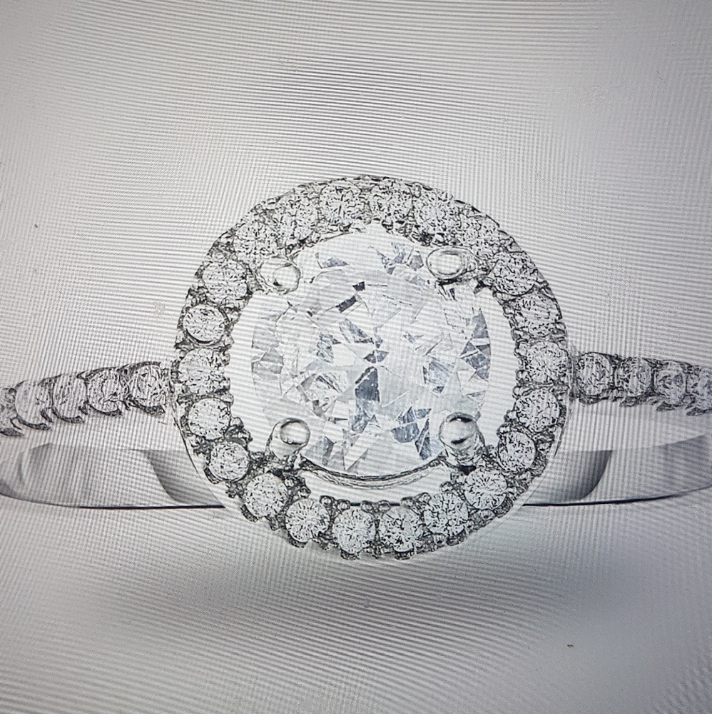 WOW Stunning 925 Sterling Silver CZ Halo Ring